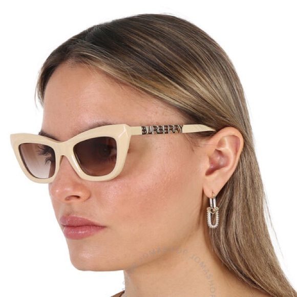 NEW BURBERRY CAT EYE SUNGLASSES BE4409 4092/13 BEIGE BROWN EYEWEAR BE4409 409213 - Picture 2 of 7